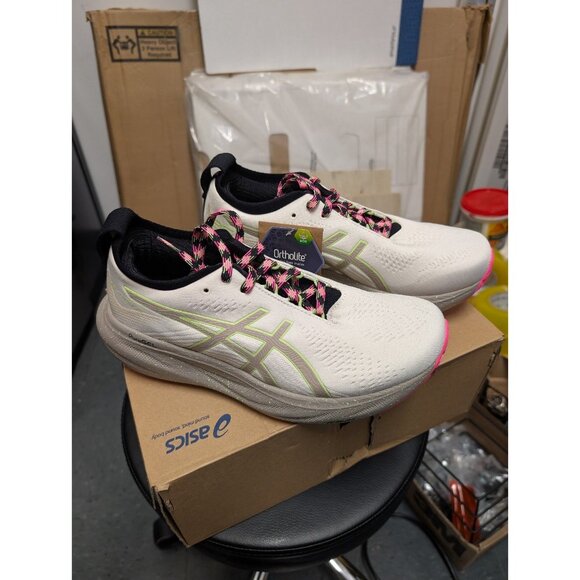 ASICS Women's Gel-Nimbus 25 Trail Shoes Nature Bathing/Lime Green Size 8 - Picture 5 of 8